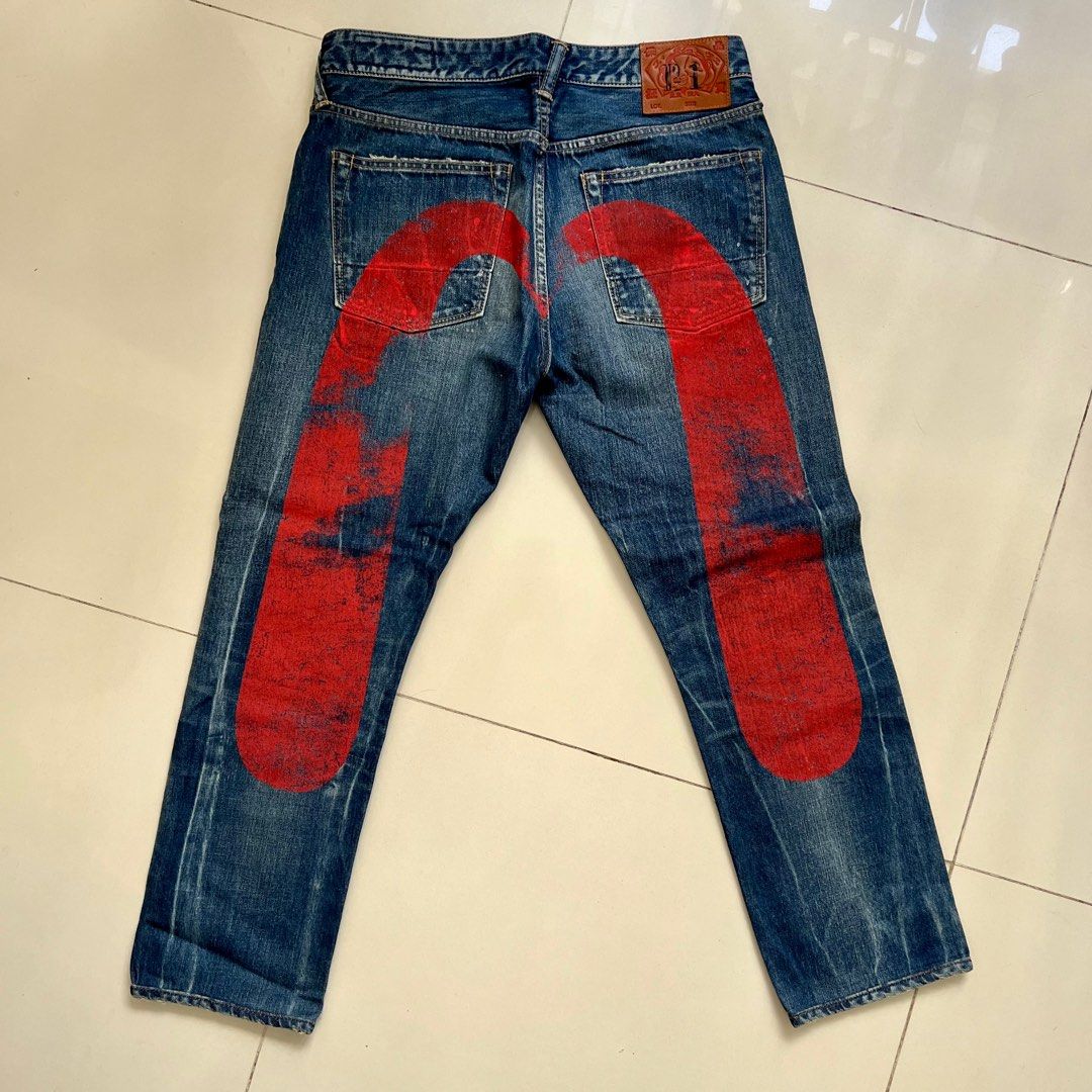 Evisu No.1 made in Japan 🇯🇵 32 x 34 distressed denim jeans, 男裝