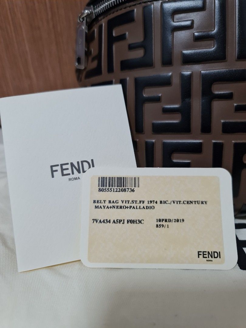 Fendi Embossed Brown Belt Bag, Luxury, Bags & Wallets On Carousell