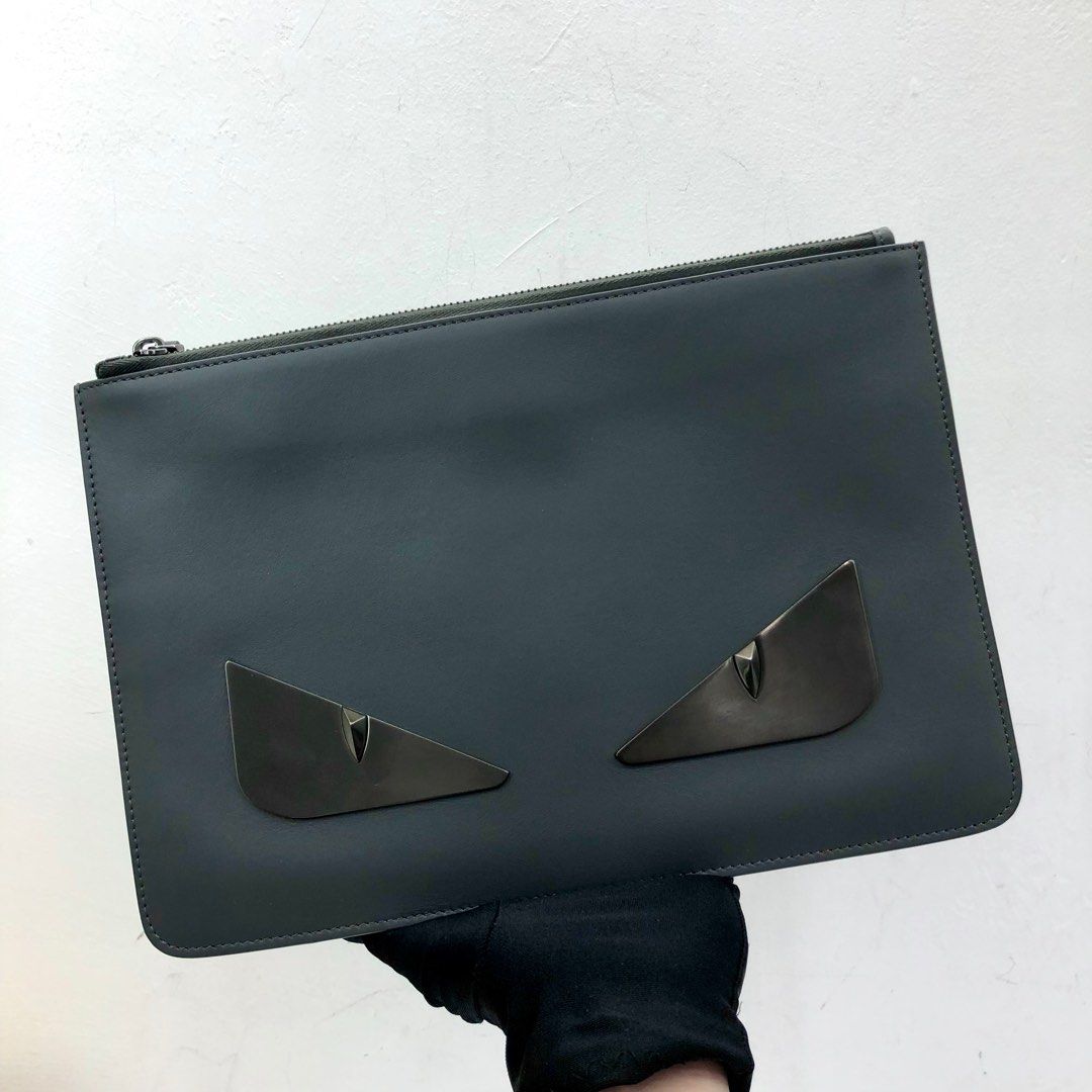 FENDI MONSTER 7N0078 BUGS BLACK CLUTCH 227036456