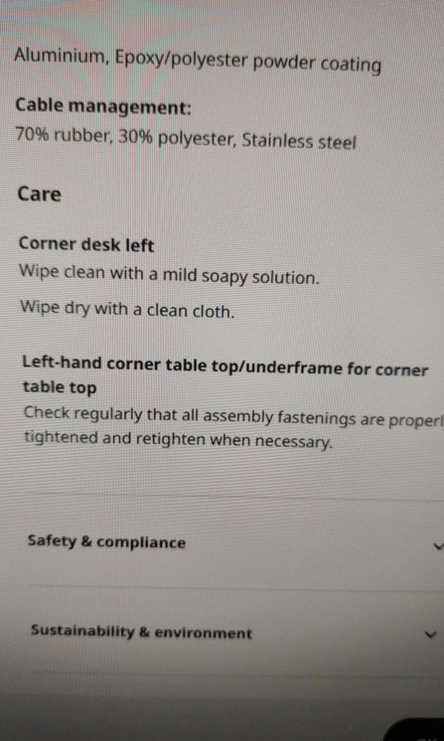 [FREE DELIVERY] Ikea Bekant Table Corner desk left, Furniture & Home