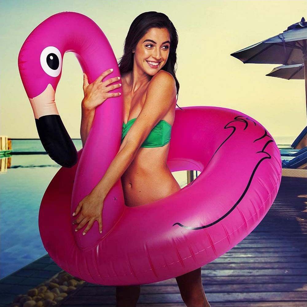 huge pink flamingo float