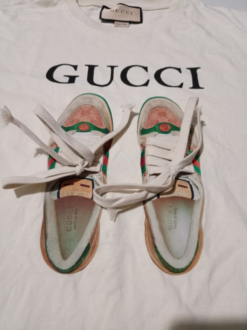Perle pegefinger Bliv overrasket Gucci Dirty Shoes T-shirt, Barang Mewah, Pakaian di Carousell