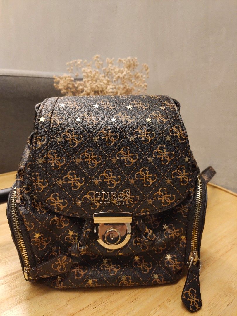 guess mini backpack brown