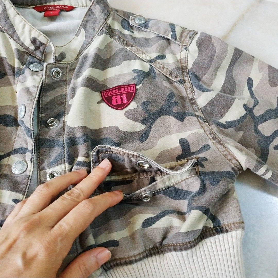 Army print deals crop jacket