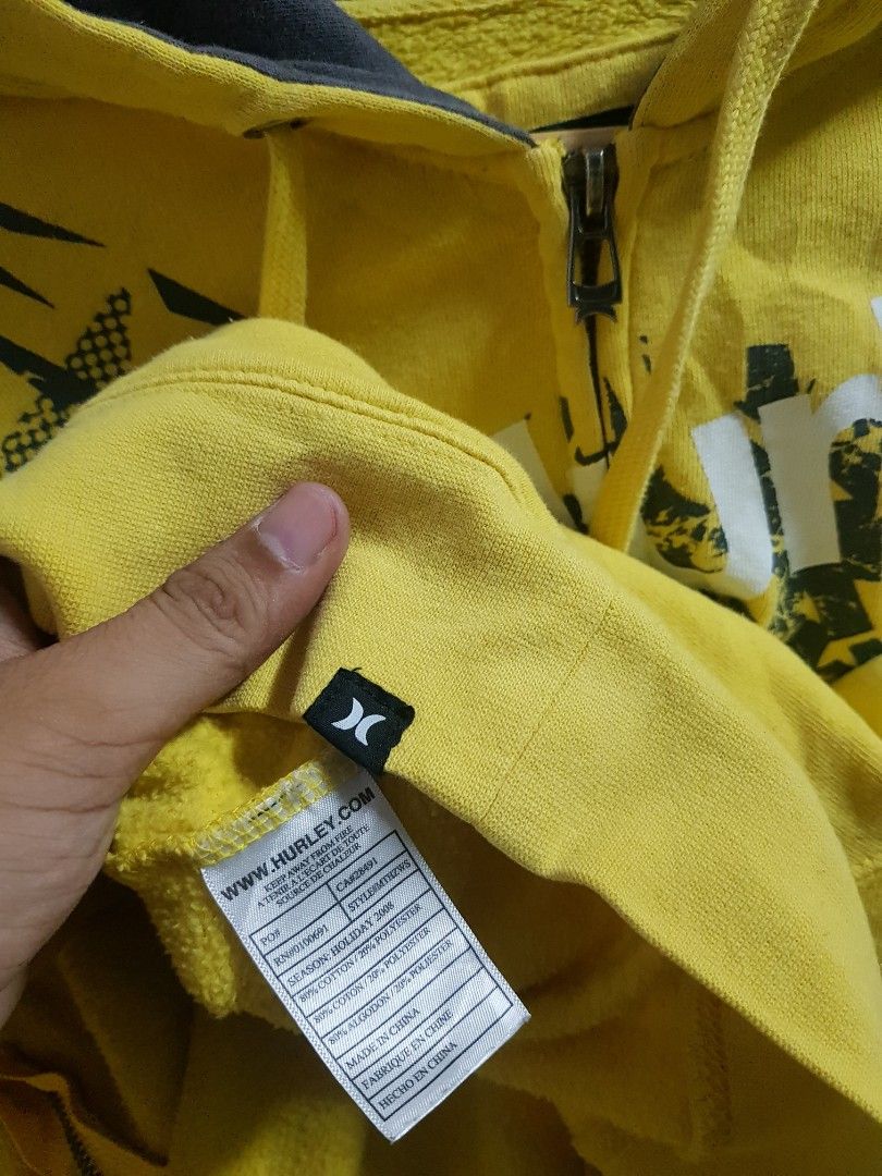 Yellow hurley hoodie store
