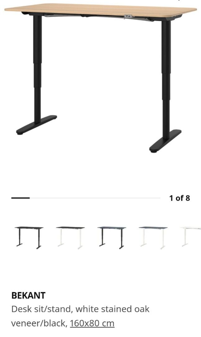 IKEA BEKANT electric adjustable standing desk, Furniture & Home Living