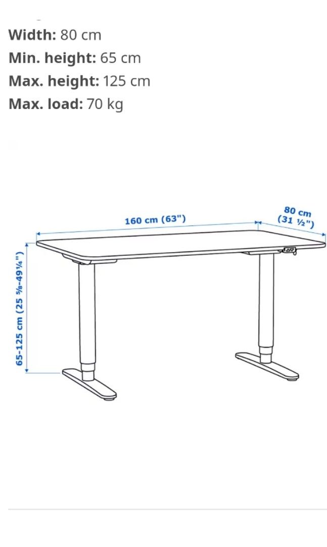 IKEA BEKANT electric adjustable standing desk, Furniture & Home Living