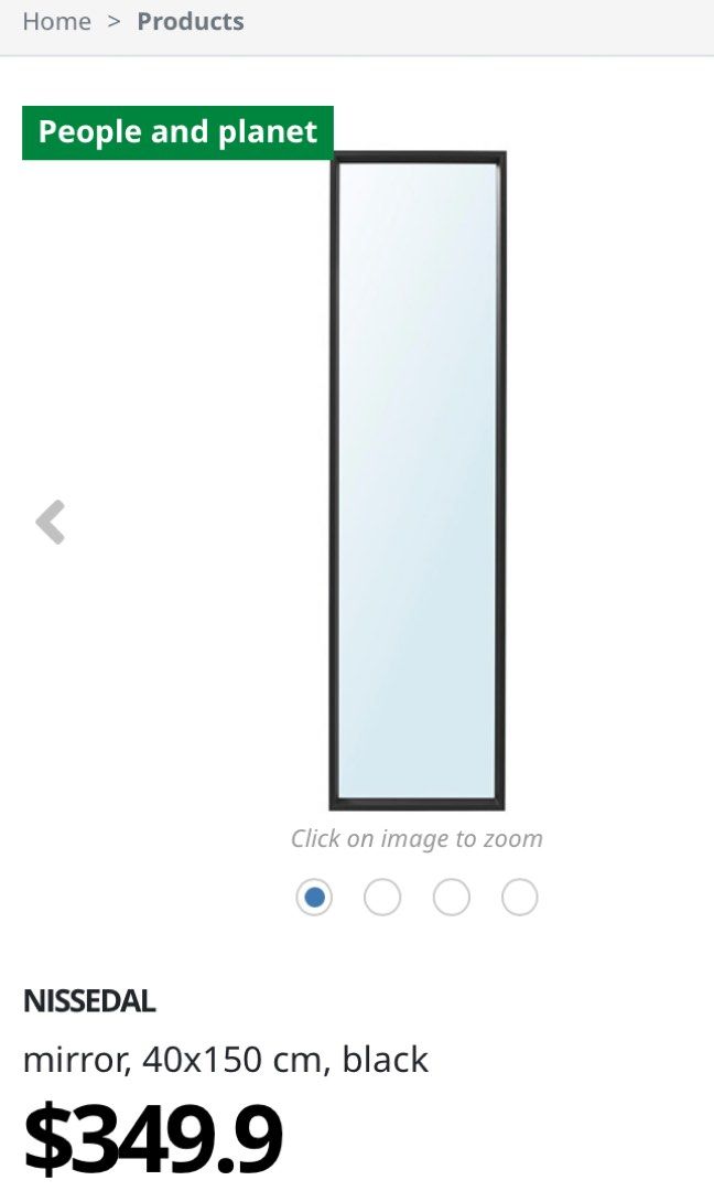 IKEA black wall Mirror, 傢俬＆家居, 家居裝飾, 鏡 Carousell