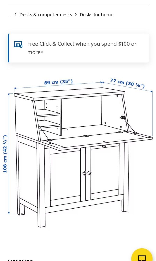 IKEA HEMNES BUREAU, Furniture & Home Living, Furniture, Shelves