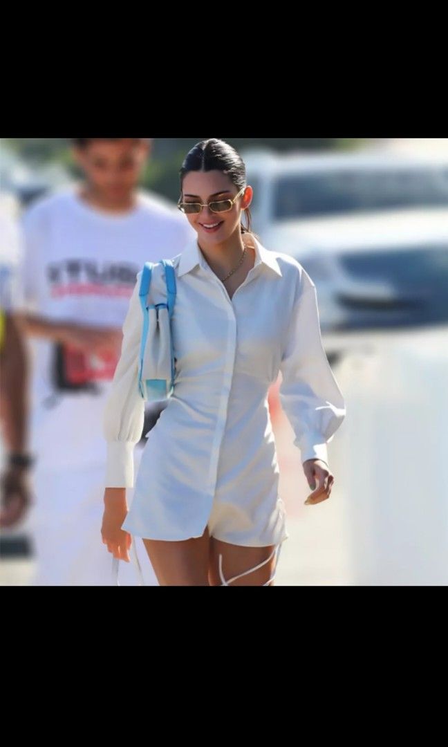 kendall jenner shirt dress Kendall jenner draw string ruched shirt dress, Women's Fashion, Dresses &  Sets, Dresses on Carousell