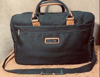 Lancel Cordura and Leather Duffel Travel Bag