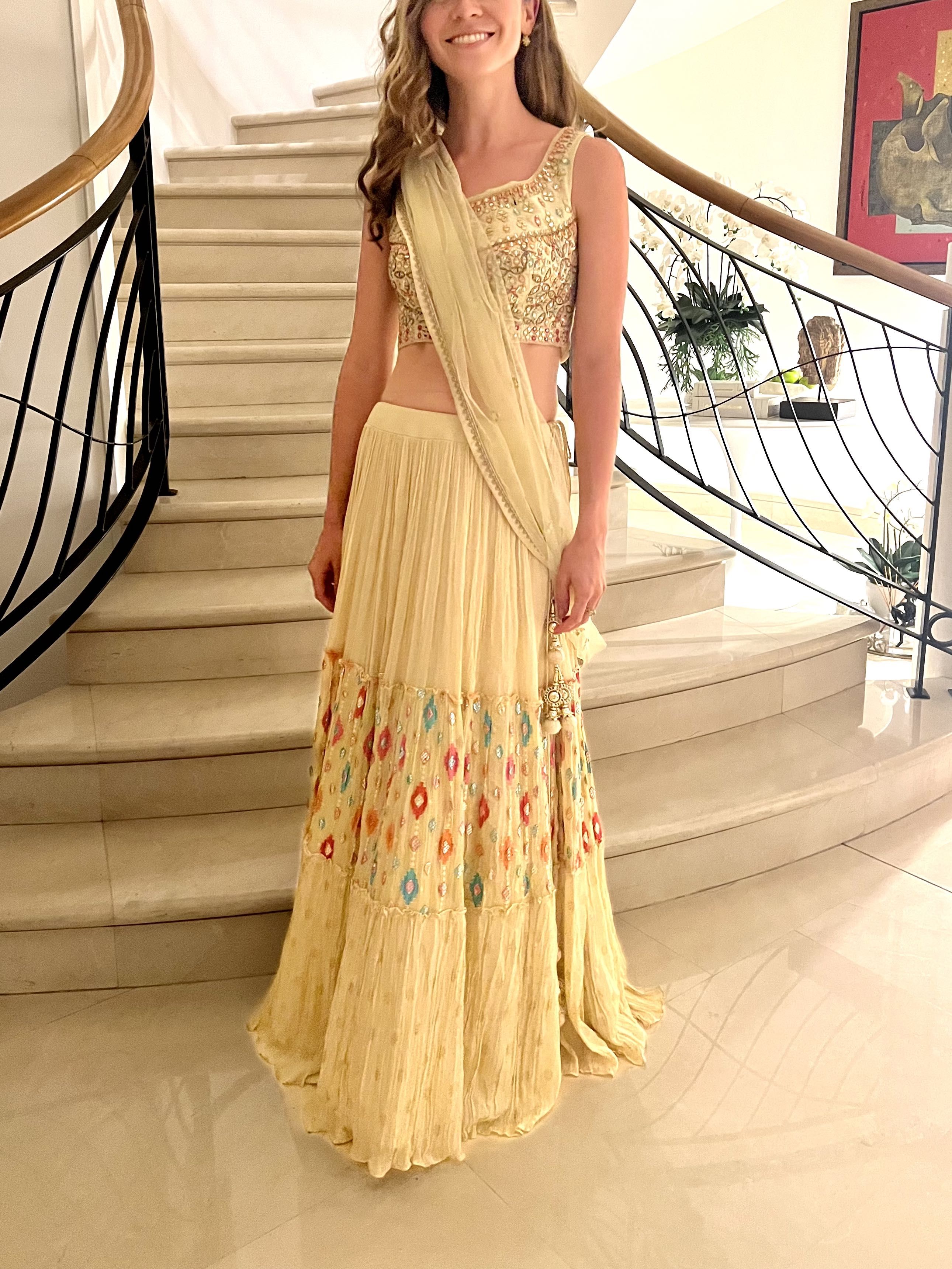 Gold choli top top
