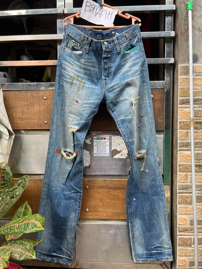 Levis 501 x clot union rail design, Men's Fashion, Bottoms, Jeans on  Carousell