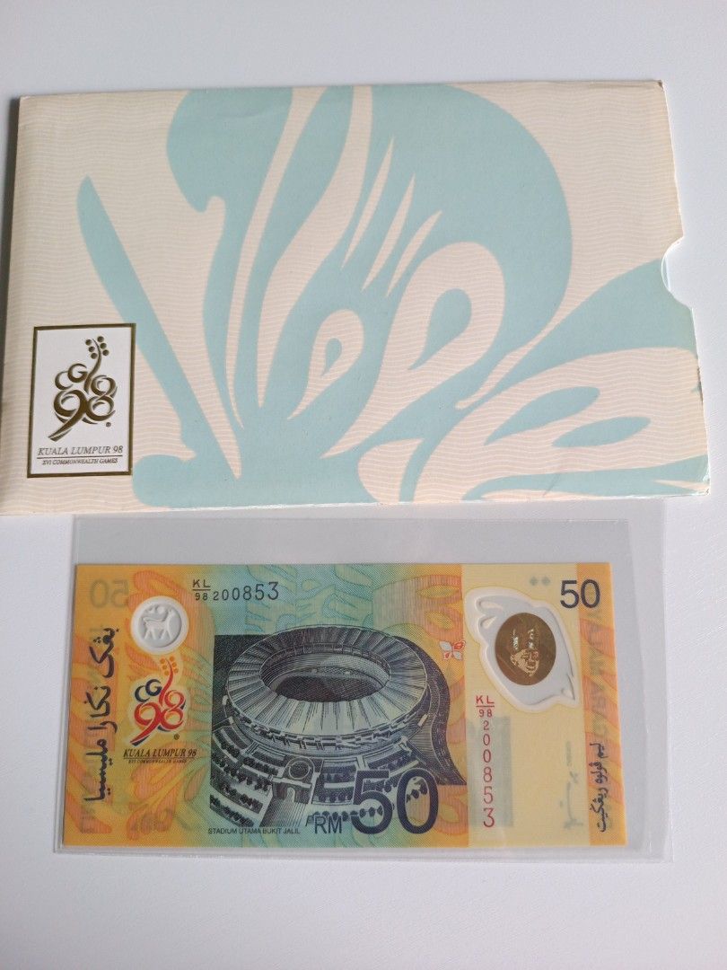 MALAYSIA KL98 XVI COMMONWEALTH GAMES COMMEMORATIVE $50 POLYMER UNC ...