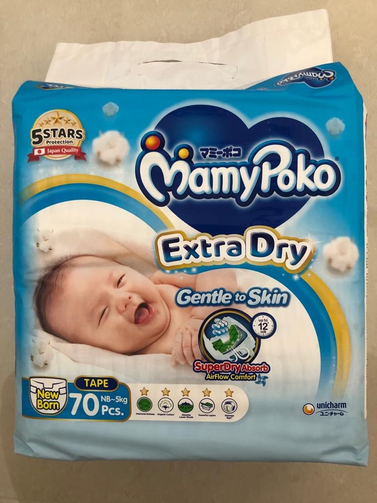 Mamypoko extra dry pants diapers for newborn, Babies & Kids, Bathing