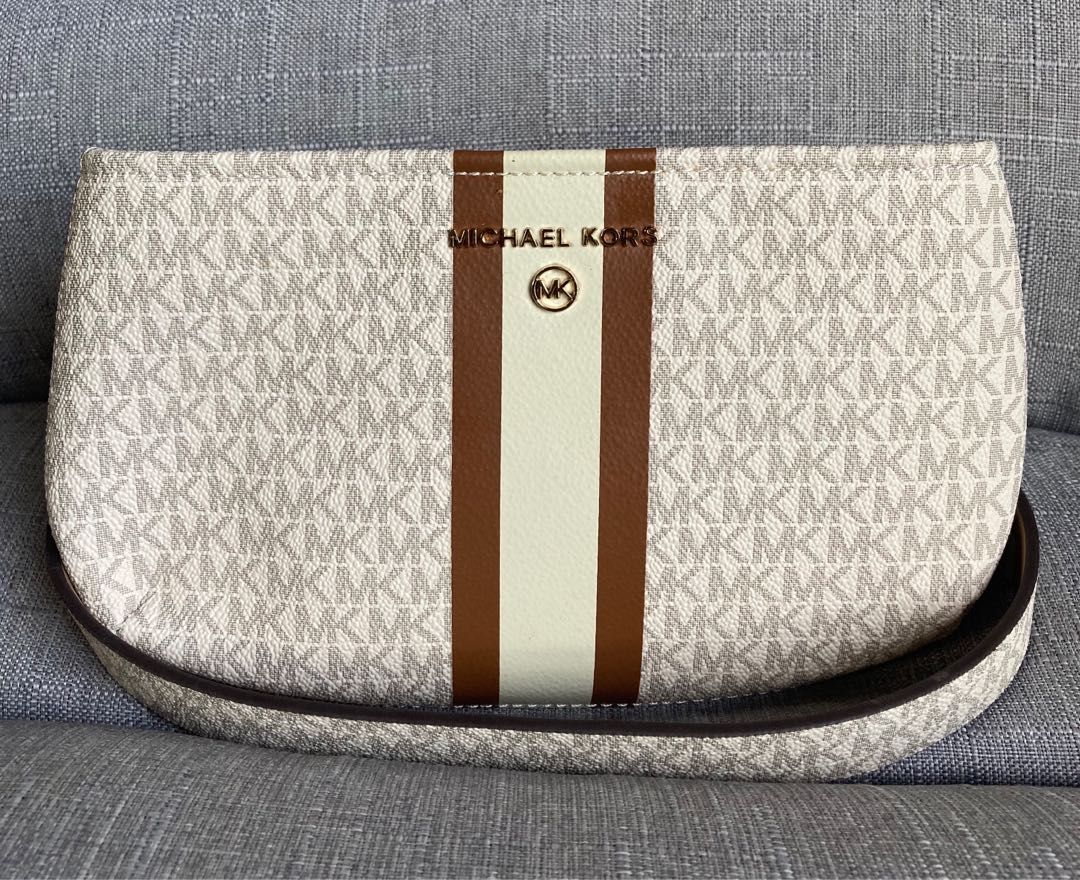 Michael Kors Belt Bag Fanny Pack MK Signature Logo Gold L XL