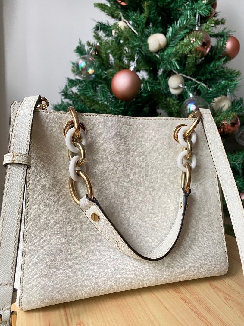 Michael Kors Cynthia satchel in optic white Women s Fashion Bags