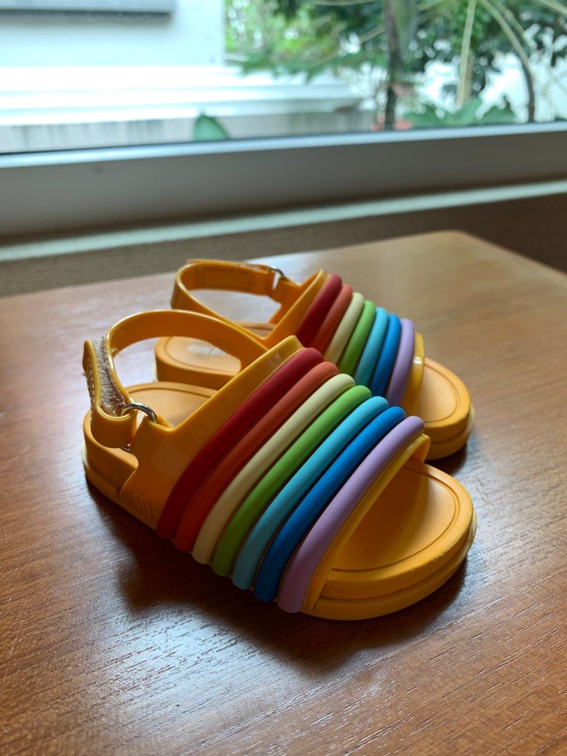 Mini Melissa Beach Slide Sandal Rainbow Babies Kids Babies Kids Fashion on Carousell