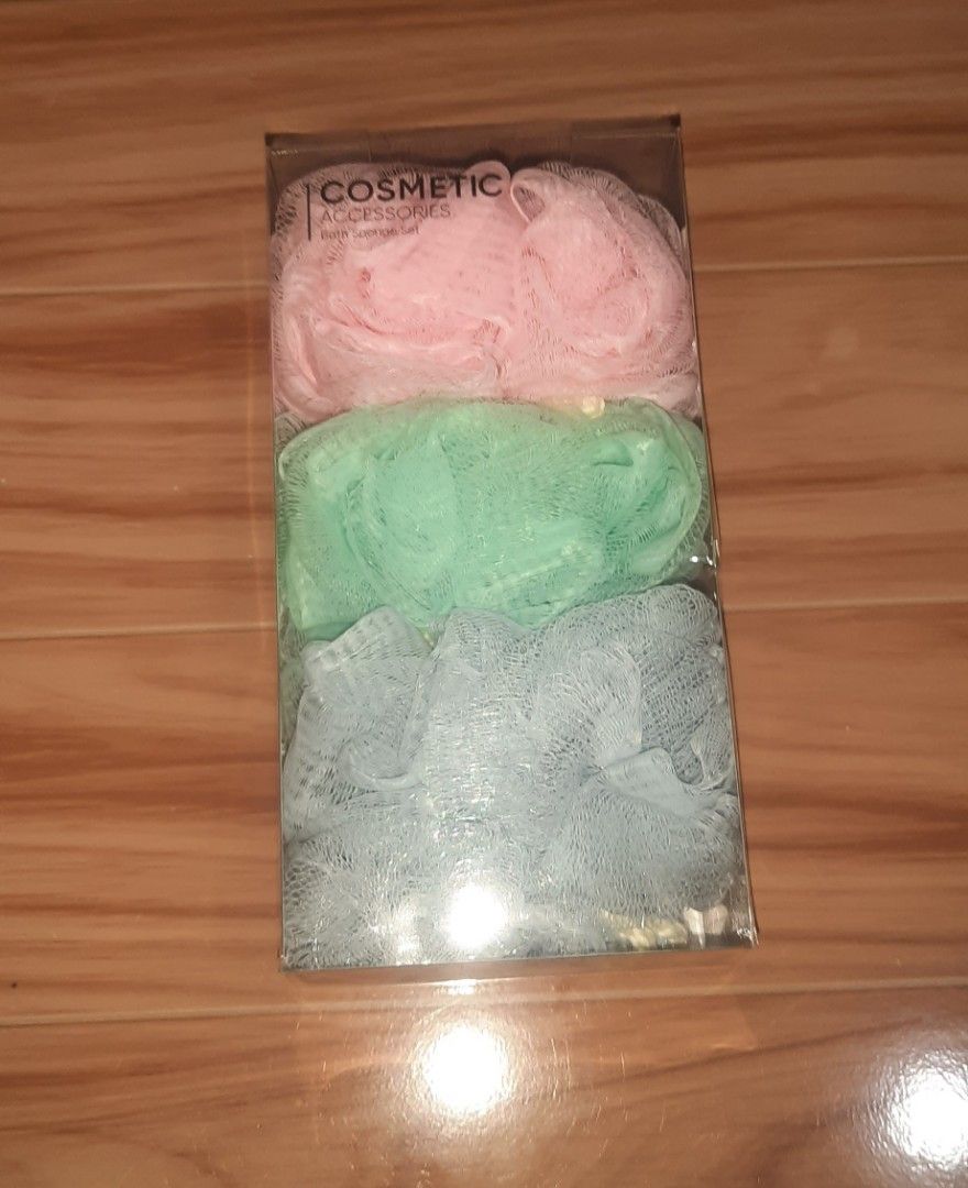 Miniso bath sponge set body 3in1 mix color take all, Kesehatan