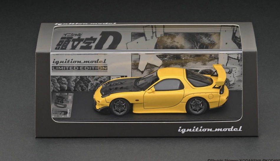 New 1/43 INITIAL D Mazda 頭文字D RX-7 (FD3S) Yellow With Keisuke 