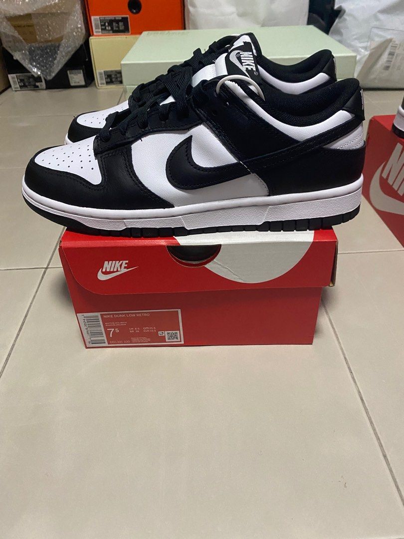 nike dunk black and white panda