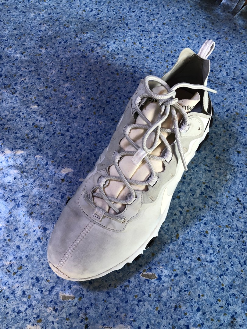 nike react element 55 silver on feet