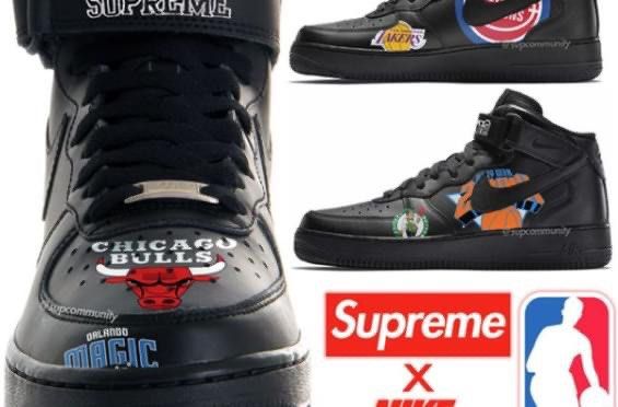 Nike Supreme x NBA x Air Force 1 Mid 07 Black Men s Fashion
