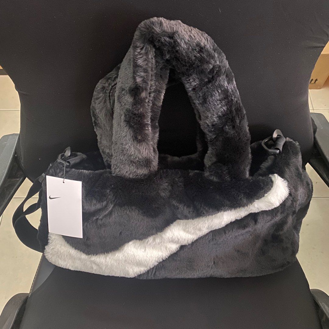 Nike Faux Fur Tote Bag Black