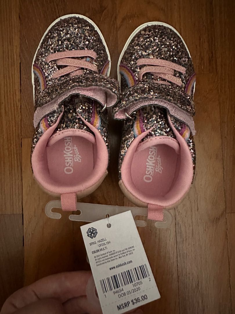Osh Kosh glitter rainbow shoes, Babies & Kids, Babies & Kids Fashion on