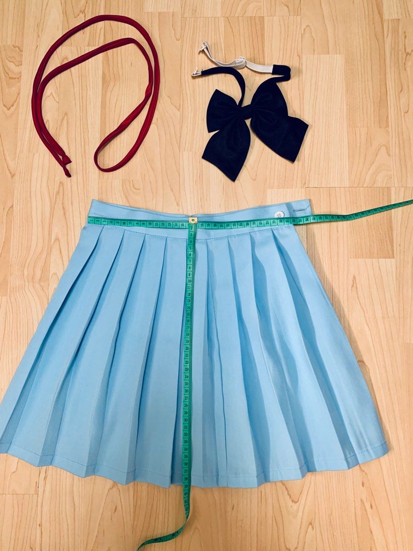 Pleated skirt Japanese school uniform assorted colors free ribbon, Women's Fashion, Bottoms