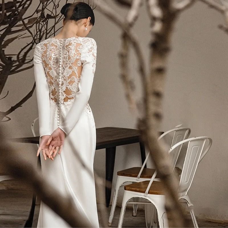 White long sleeve evening dresses outlet