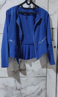Preloved blazer biru elektrik