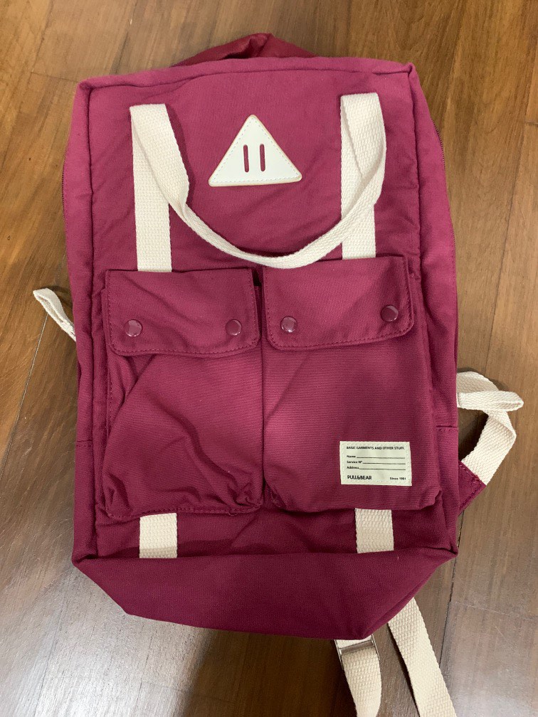 Pull Bear maroon backpack Women s Fashion Bags Wallets