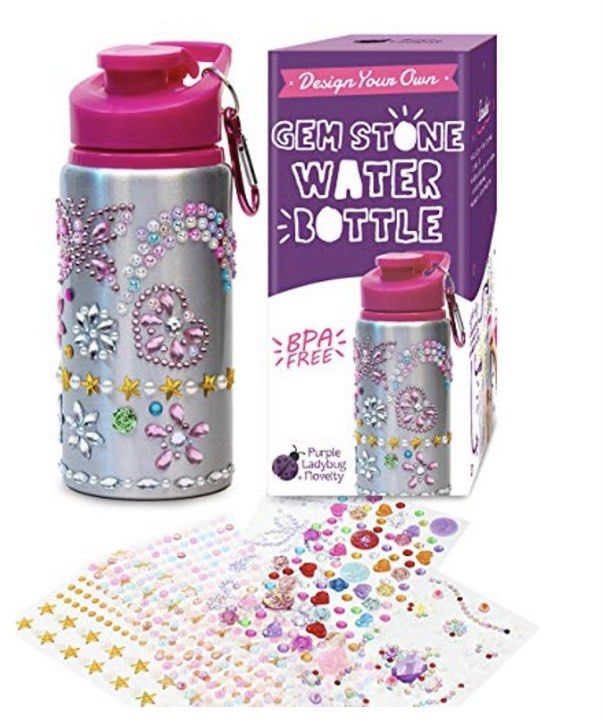 Purple Ladybug Water Bottles Craft Kit Set for Girls - 1 Decorate