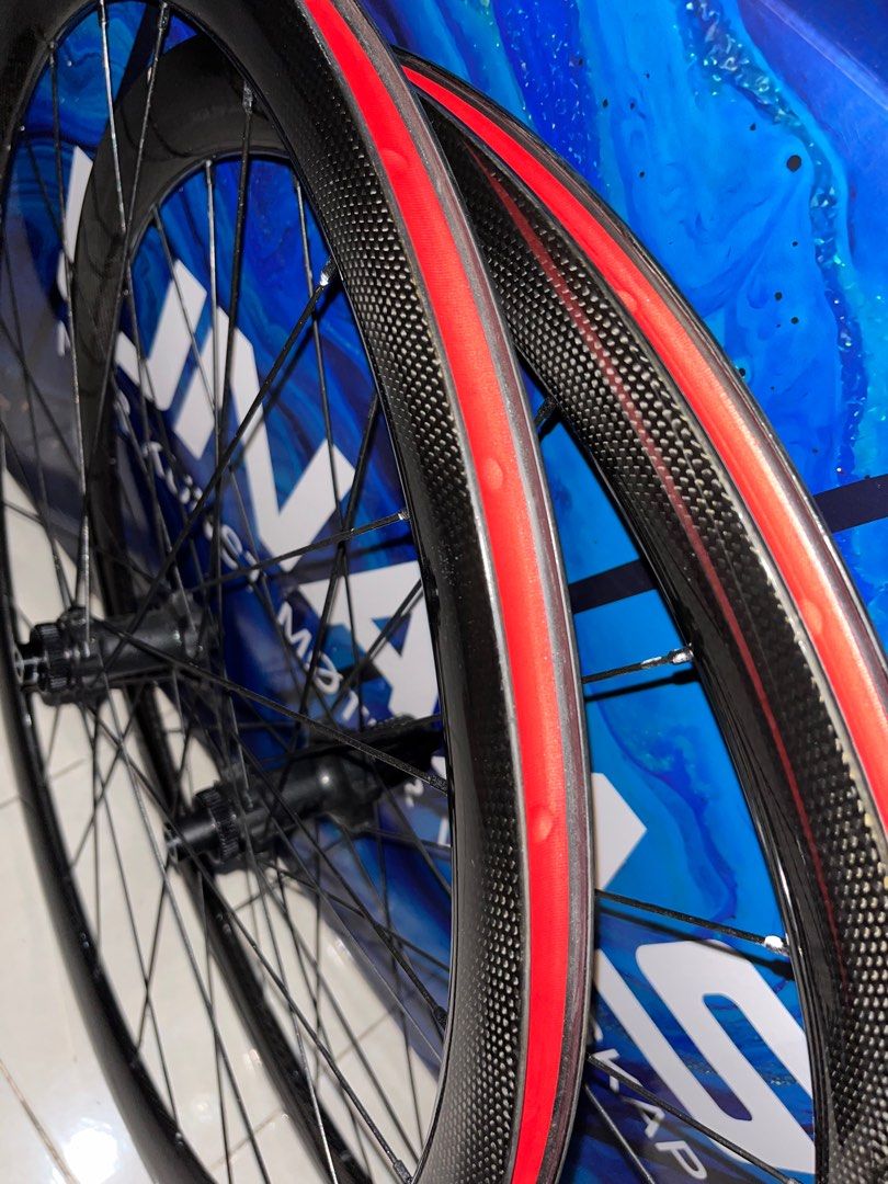 Q38D Original carbon disc wheelset 38mm glossy carbon weaving finished