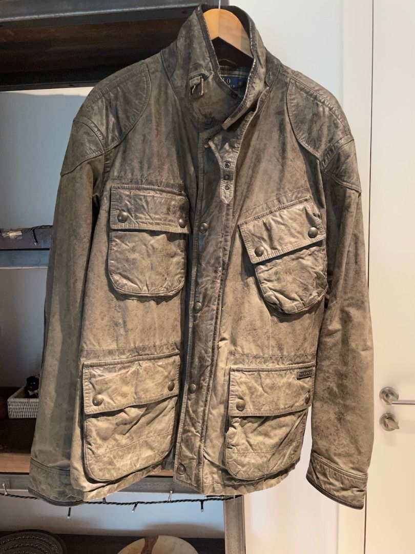 Ralph Lauren Polo waxed cotton coat from Rome, Men's Fashion, Coats, Jackets  and Outerwear on Carousell