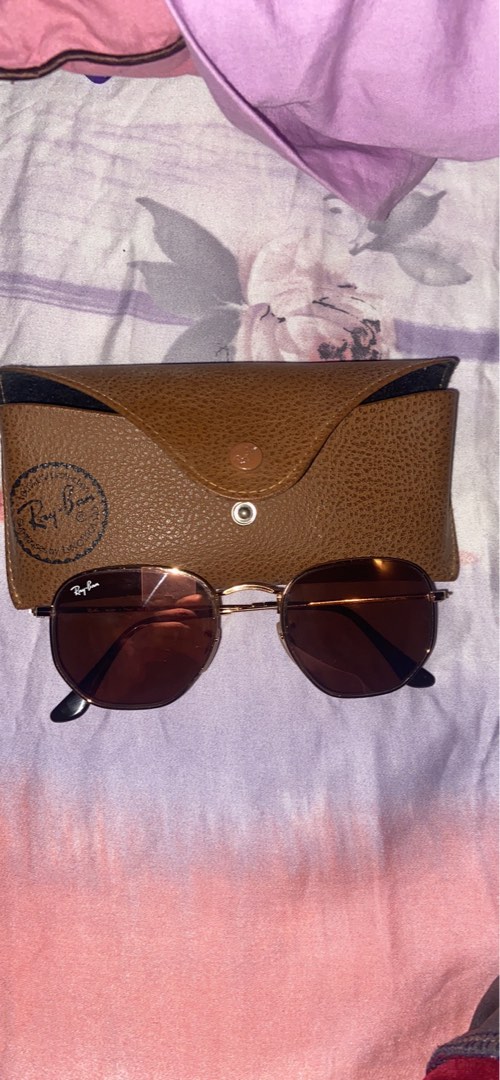 Ray ban hexagonal copper pink top