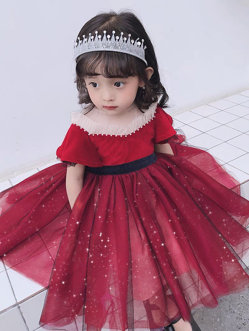 Red princess dress online for baby girl