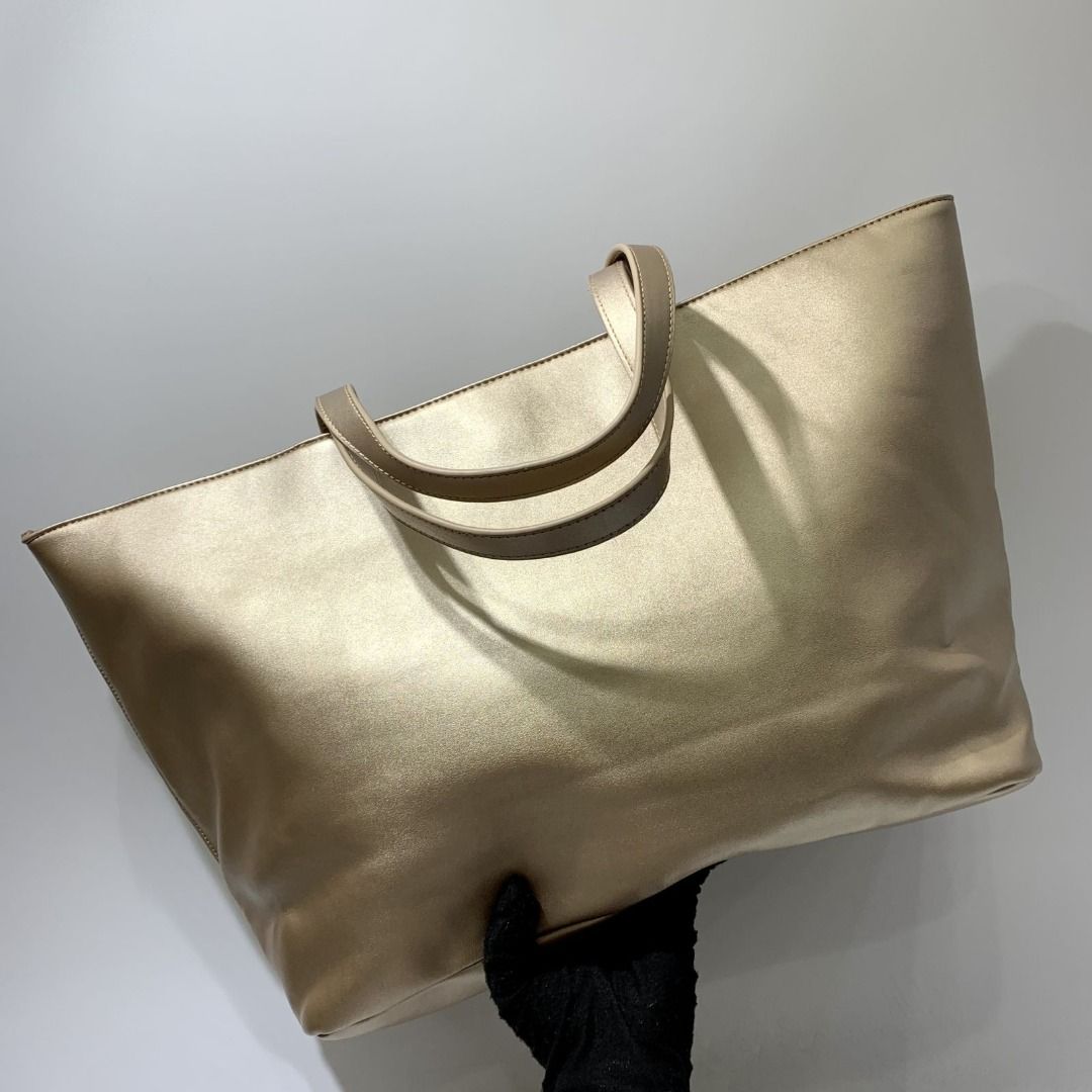 RIVER ISLAND GOLD LEATHER TOTE BAG 217020362 EK
