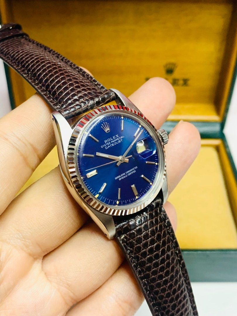 Rolex datejust 16014 blue sale dial