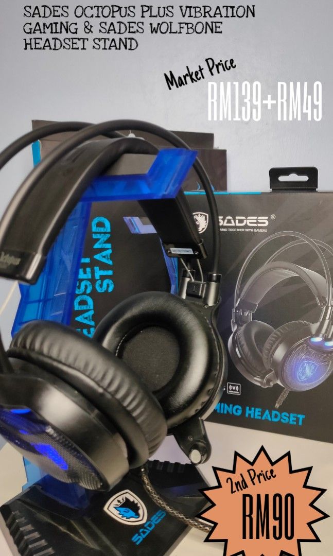 Sades Octopus Plus Vibration Gaming Sades Wolfbone Headset Stand