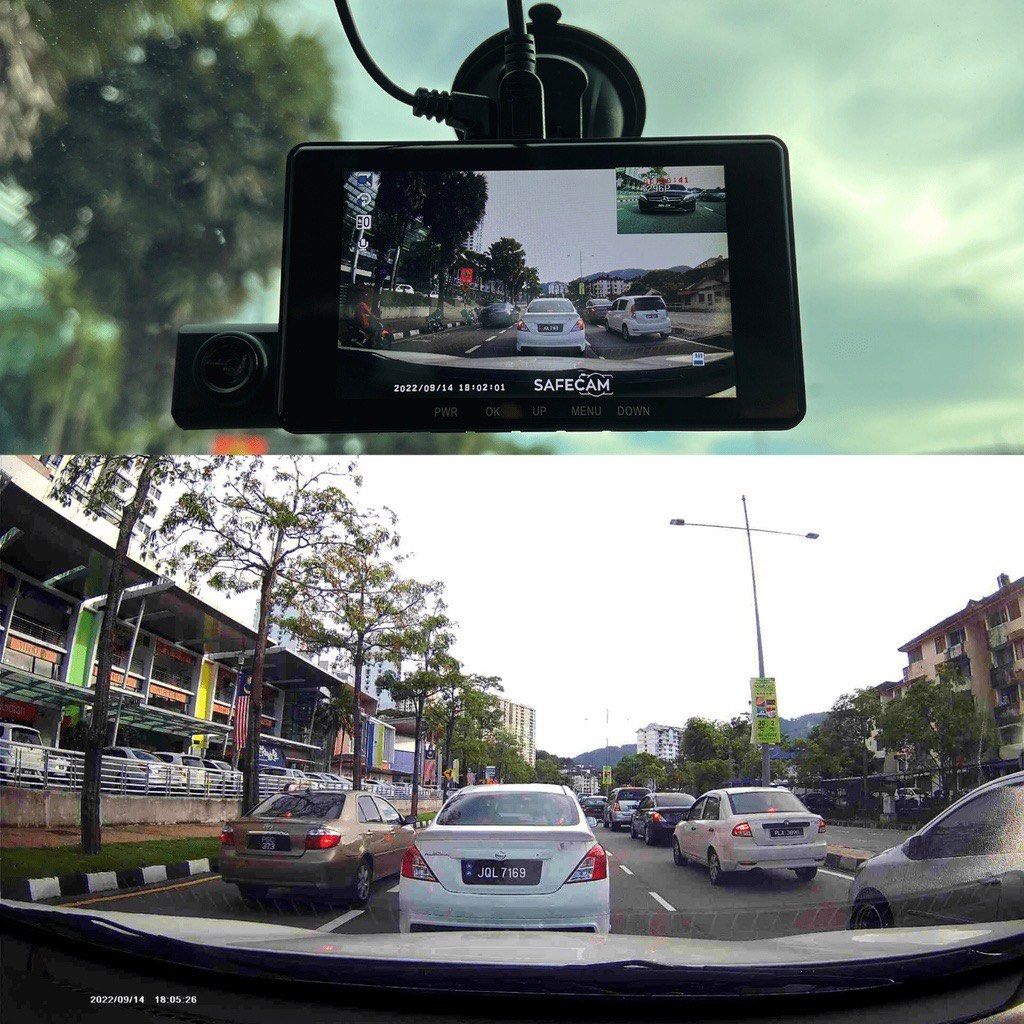 SAFECAM A33 3 Camera Dashcam Triple Lens, Auto Accessories on Carousell