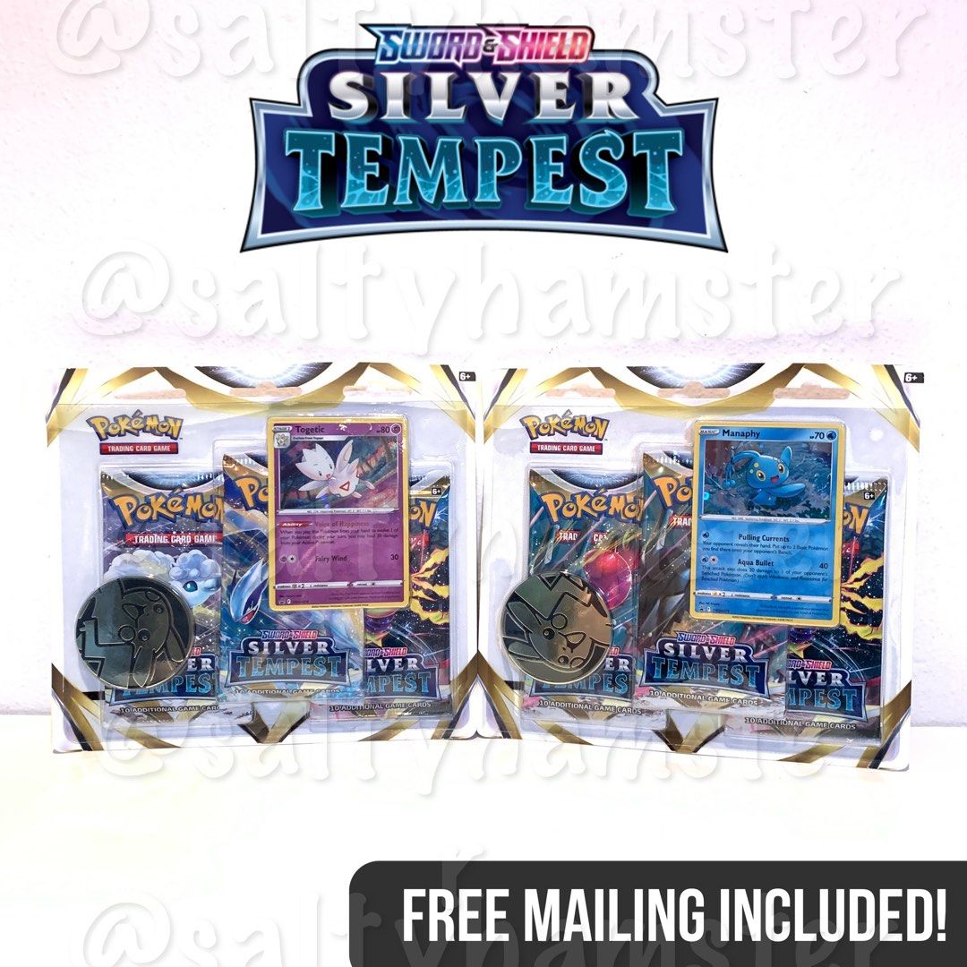 Pokemon tcg silver tempest 3 booster blister pack elite trainer box etb pikachu coin charizard