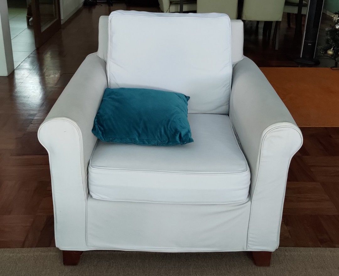 Single sofa with slip cover, Furniture & Home Living, Furniture, Chairs