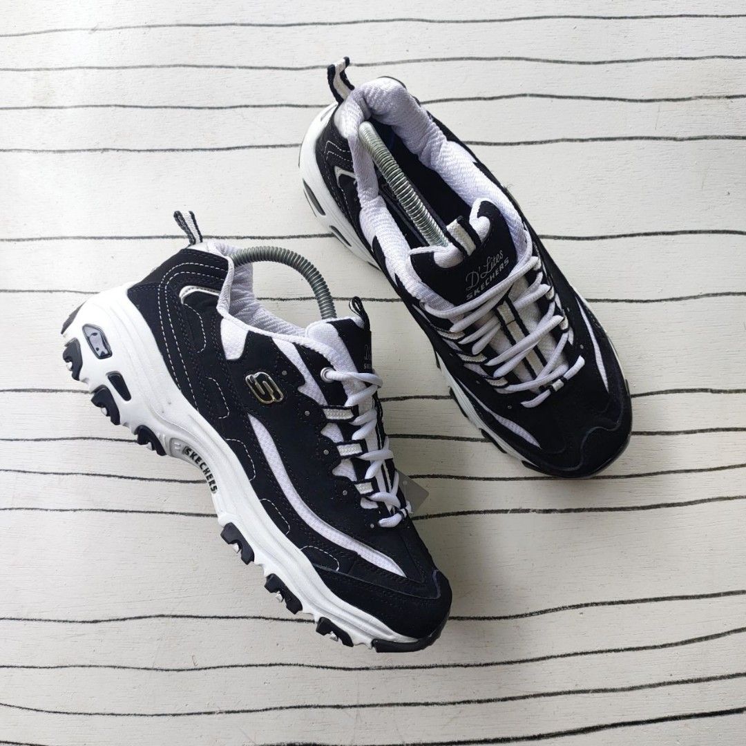 SKECHERS D LITES BLACK WHITE 8UK Men s Fashion Footwear