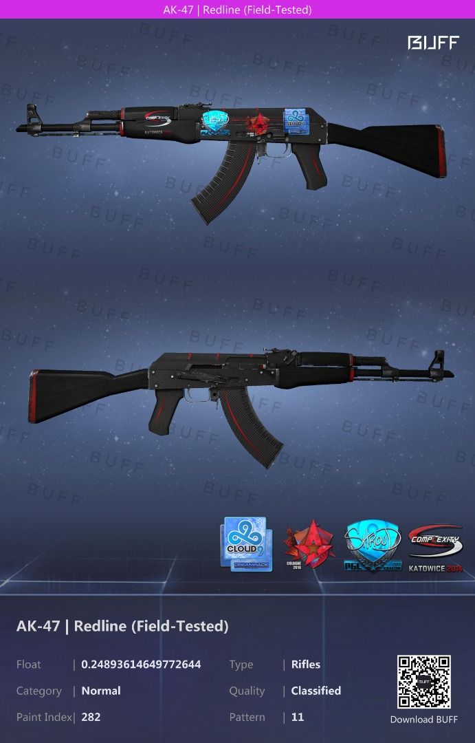[Stickers Worth 736] Csgo Ak47 Redline FT, Video Gaming, Gaming