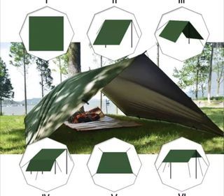 Camping Tarp  Awning Fly Tent with Poles