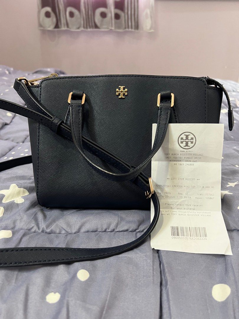 TB Tory Burch Emerson Mini Top Handle Tote Sling Bag, Luxury, Bags &  Wallets on Carousell