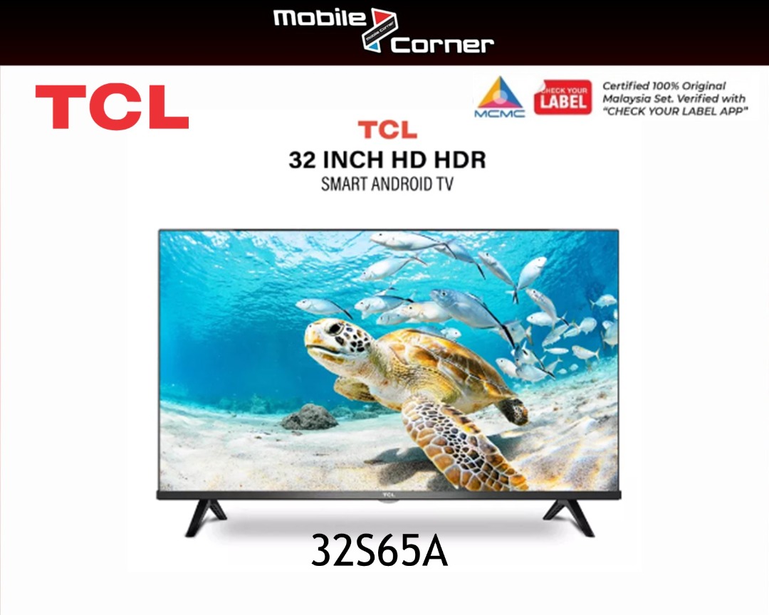 TCL 32 inch FULL HD 1080p Android TV SMART LED HDR 32S65A with Built in