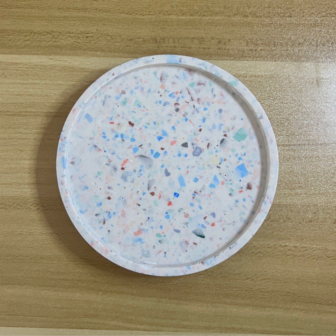 Terrazzo jesmonite tray, Hobbies & Toys, Stationery & Craft, Handmade